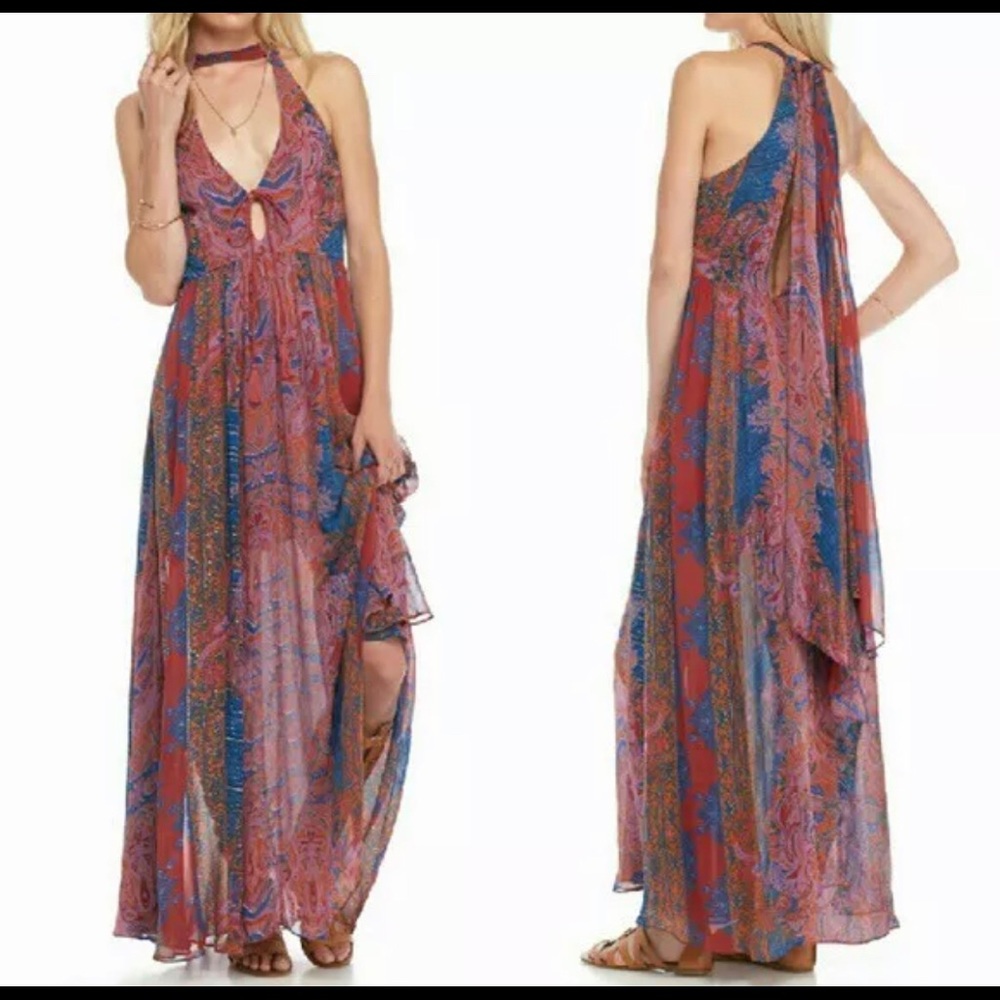 NWT FREE PEOPLE Unattainable Maxi Dress Paisley